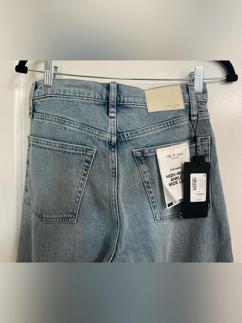 NWT Rag & Bone Andi High-Rise Raw Cuffed Wide-Leg Jeans in Bloomfield Size 25 - Picture 6 of 10